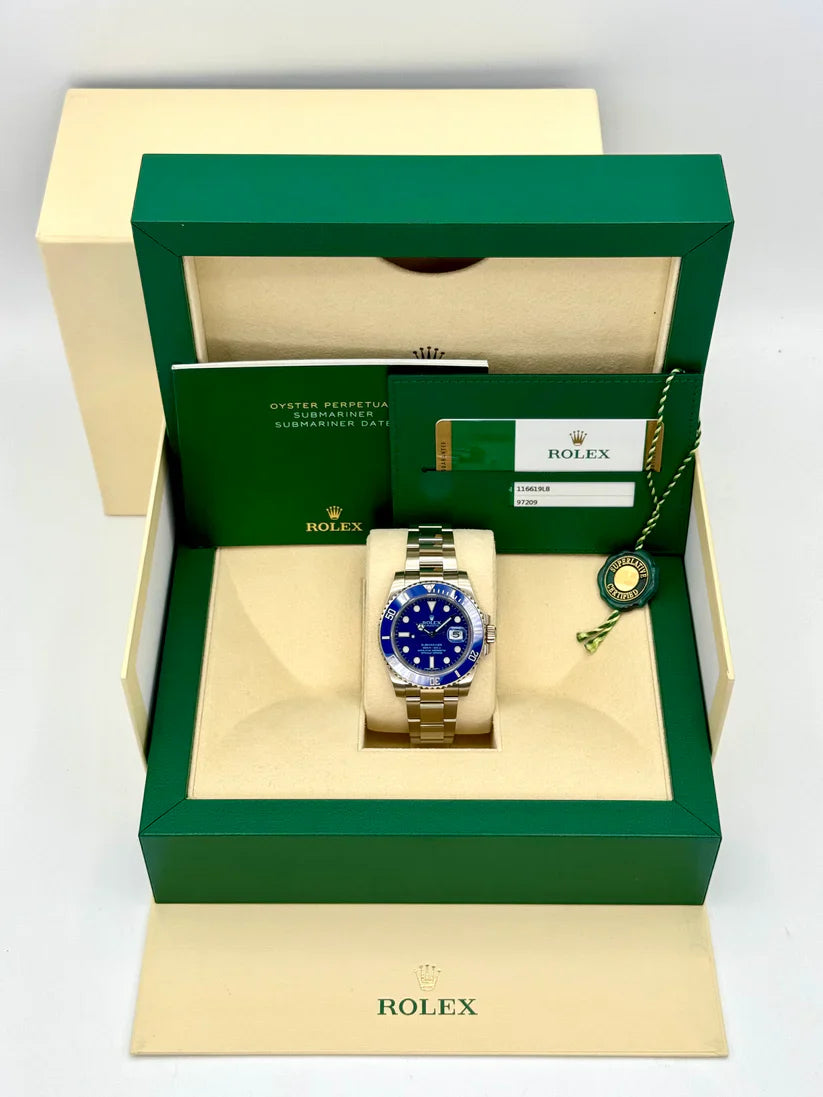 RLX Submariner Date Smurf 18ct 41mm White Gold / Blue
