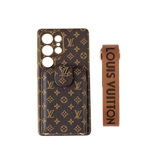 Advanced Leather Samsung Phone Case with Wallet and Strap.