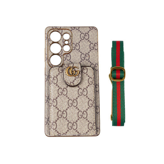 Advanced Leather Samsung Phone Case with Wallet and Strap.