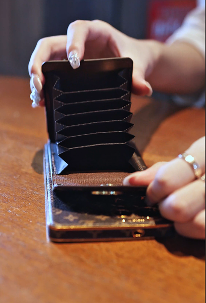 Advanced Leather Samsung Phone Case with Wallet and Strap.
